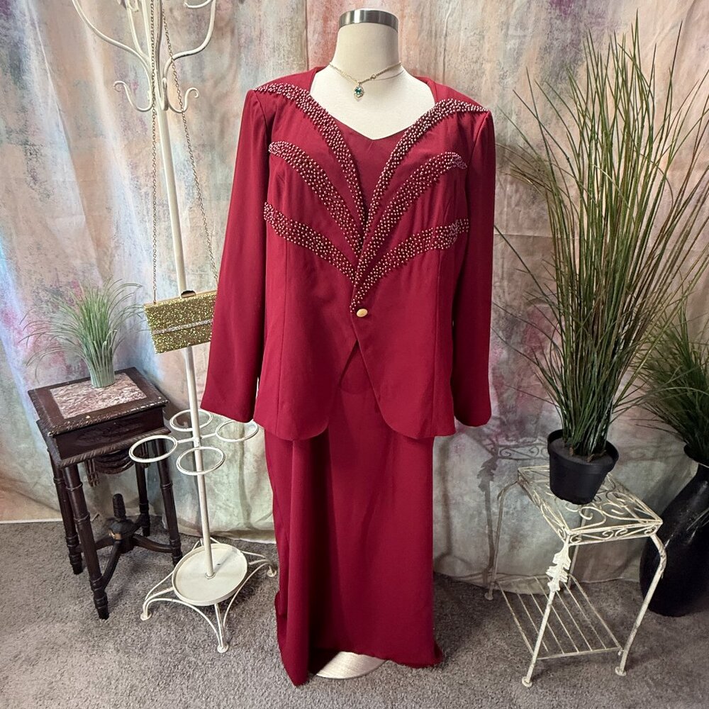 New📌 Forever Yours Mother of the Bride/ Groom Beaded Evening Dress & Jacket